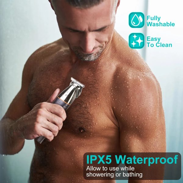 All-in-One Beard & Body Trimmer — 5 Heads, IPX5 Wet/Dry, LED Battery, 90-min Cordless Runtime - Image 3
