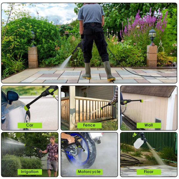 Cordless Pressure Washer — 435 PSI, 6-in-1 Nozzle, Foam Tank, 21 V 15,000 mAh Battery + Carry Case - Image 10