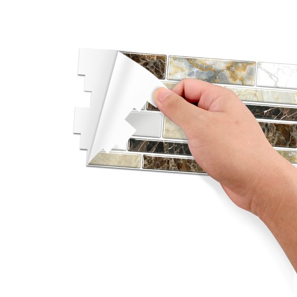 Porcelain-Look Peel & Stick Backsplash — Waterproof PVC Marble Mosaic (24/48-Pack) - Image 3