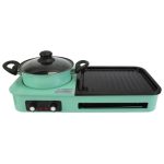 Electric Grill + Hot Pot Combo — 1600W Smokeless Korean-Style BBQ with Dual-Zone Temp Control (2L Pot, Grill/Fry)