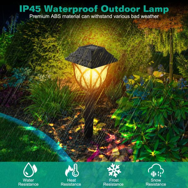 6-Pack Solar Path Lights — Water-Ripple Glow, Auto On/Off, IP45 (Warm Yellow) - Image 10