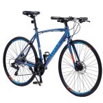 700C 24-Speed Hybrid Road Bike — Disc Brakes, Alloy Frame (Dark Blue)