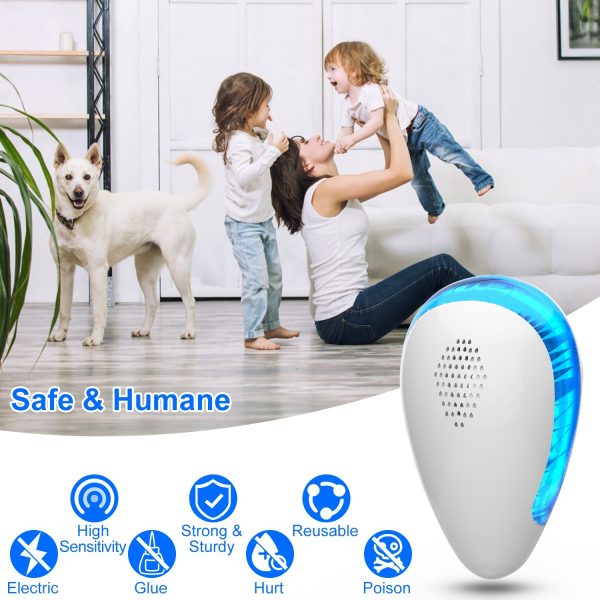 6-Pack Ultrasonic Pest Repellers — 22–65 kHz, Up to 1200 ft² Each, Plug-In, Child/Pet-Safe* - Image 8