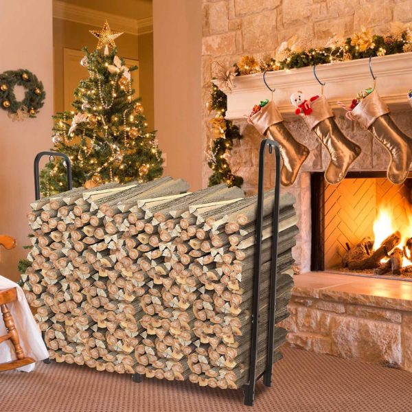 4.0-ft Heavy-Duty Firewood Rack — 2,500 lb Capacity, Powder-Coated Iron, Adjustable Base - Image 7