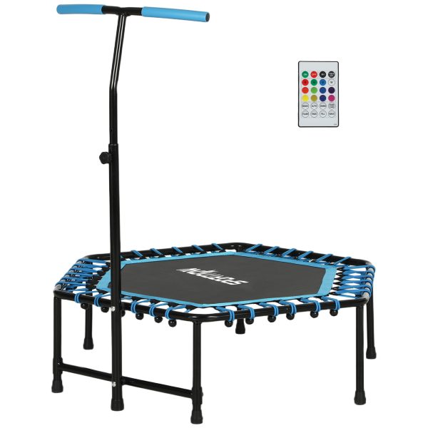 45″ Quiet Bungee Rebounder — LED Glow, 3-Height Handle, 220 lb (Blue) - Image 3