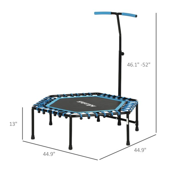 45″ Quiet Bungee Rebounder — LED Glow, 3-Height Handle, 220 lb (Blue) - Image 2