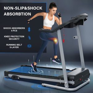 Compact Folding Treadmill — 2.5HP Brushless, 3-Level Incline, 7.5 MPH, Shock-Absorbing Deck