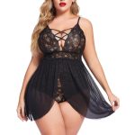 Plus Size Babydoll Womens Snap Crotch Lingerie V NeckLace Nighty Sleepwear Womenswear Comfort BasicMinimalist Spaghetti Strap Lingerie For Women Nightgown