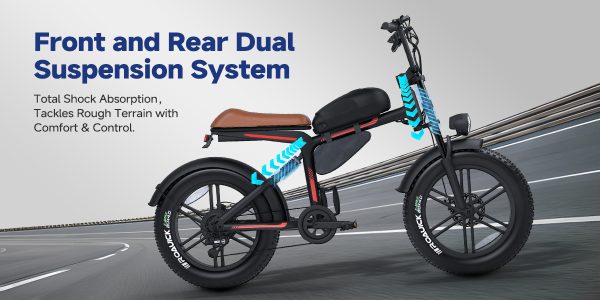 500W 20″ Fat-Tire E-Bike — 45 km/h Top Speed, up to 45 km Range (20×4.0, 7-Speed) - Image 5
