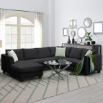 Modular Sectional 112" × 87"  — 7-Seat L-Shape with Ottoman, Reversible Layout, 3 Pillows (Black)