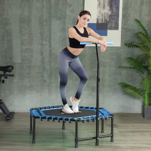 45″ Quiet Bungee Rebounder — LED Glow, 3-Height Handle, 220 lb (Blue)
