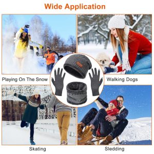 3-Piece Fleece-Lined Winter Knit Set — Beanie, Neck Warmer & Touchscreen Gloves (Unisex)