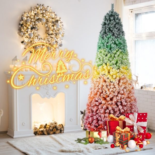 PVC Rainbow Flocking Christmas Tree — Fire-Resistant, Full Branches, Easy to Shape (6ft/7.5ft) - Image 9