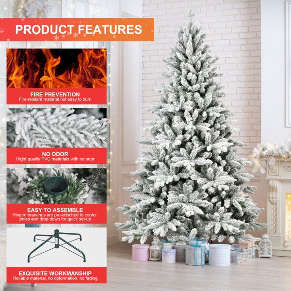 Snow-Flocked PVC Christmas Tree — Hinged Branches, Metal Stand, Realistic Full Shape - Image 5