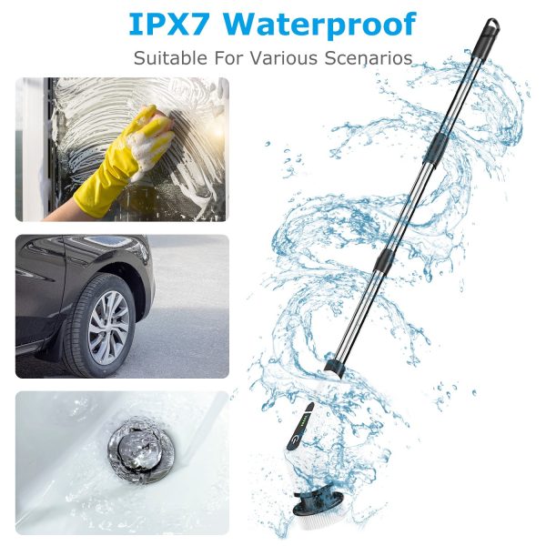 Cordless Spin Scrubber — 8 Heads, Telescopic Handle, IPX7, 2-Speed (Type-C) - Image 9