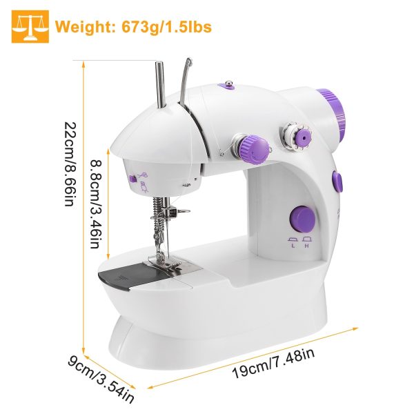 Portable 2-Speed Sewing Machine — Double Thread, LED, Foot Pedal, Dual Power (Overlock Foot) - Image 7