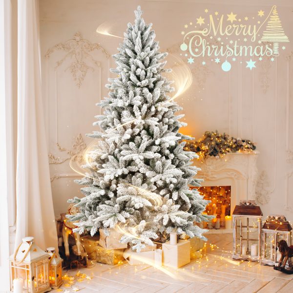 Snow-Flocked PVC Christmas Tree — Hinged Branches, Metal Stand, Realistic Full Shape - Image 2