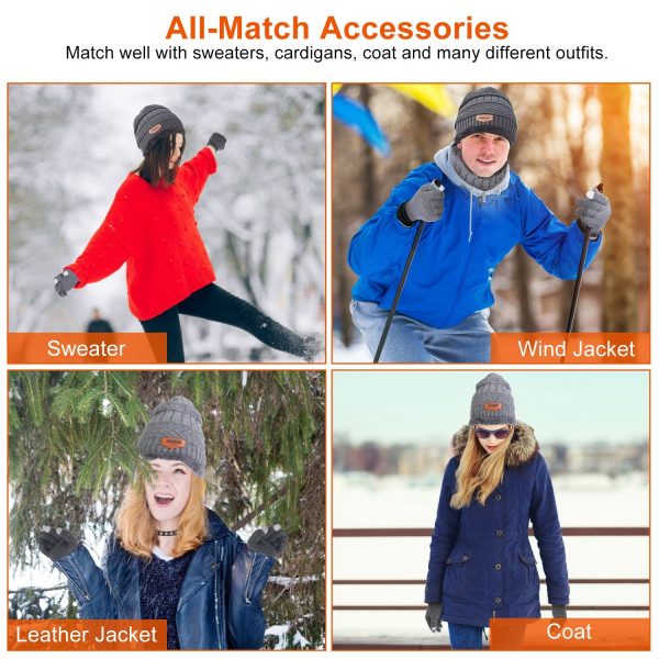 3-Piece Fleece-Lined Winter Knit Set — Beanie, Neck Warmer & Touchscreen Gloves (Unisex) - Image 10