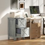 Barn-Door File Cabinet — 2 Drawers, A4/Letter, Anti-Tip, Printer-Ready, Gray