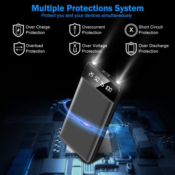 Ultra-Slim 10,000mAh Power Bank — Dual USB, LED Flashlight, Smart Display, Travel-Ready - Image 5