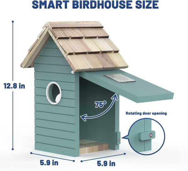 Smart Bird Feeder with Camera — AI ID (10,000+ species), 3MP, 2.4 GHz Wi-Fi, 1.5" Close Focus (Blue) - Image 2