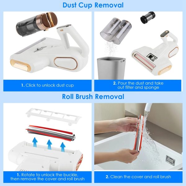 Cordless Mattress Vacuum — 16 kPa Suction, UVC + Ultrasonic, 18,000 RPM Brushroll, Dual Dust Bins - Image 2