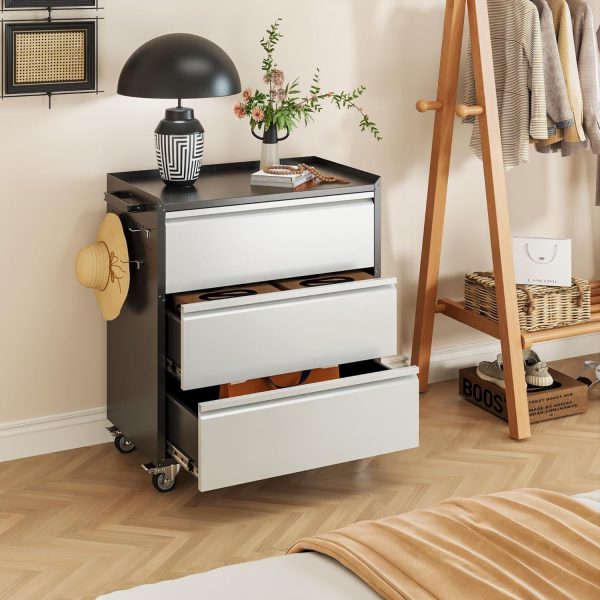 Aobabo 3-Drawer Rolling Tool Cabinet — Steel, Locking Casters, Black/Grey - Image 9