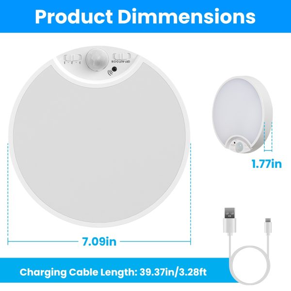 Rechargeable Motion-Sensor Ceiling Light — 3 Colors, Dimmable, Remote + Timers, 8000 mAh - Image 10