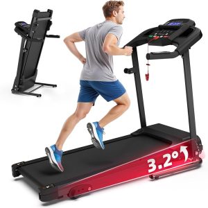 Compact Folding Treadmill — 2.5HP Quiet Brushless Motor, 3-Level Incline, 41.3"×15" Belt