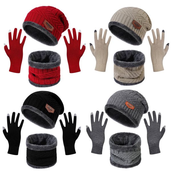 3-Piece Fleece-Lined Winter Knit Set — Beanie, Neck Warmer & Touchscreen Gloves (Unisex) - Image 4