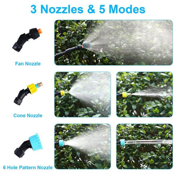 5L Battery Sprayer — Rechargeable Handle, LCD Battery Display, Telescopic Wand, 3 Nozzles - Image 9