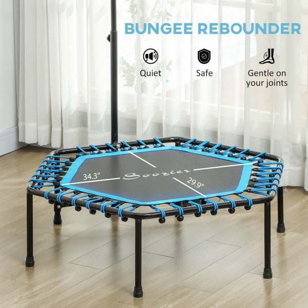 45″ Quiet Bungee Rebounder — LED Glow, 3-Height Handle, 220 lb (Blue) - Image 6