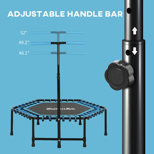 45″ Quiet Bungee Rebounder — LED Glow, 3-Height Handle, 220 lb (Blue) - Image 5
