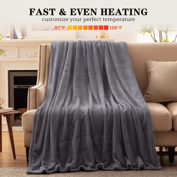 Queen Heated Blanket — Dual-Zone, 10 Heat Levels, Auto Shut-Off, Machine-Washable Flannel - Image 4