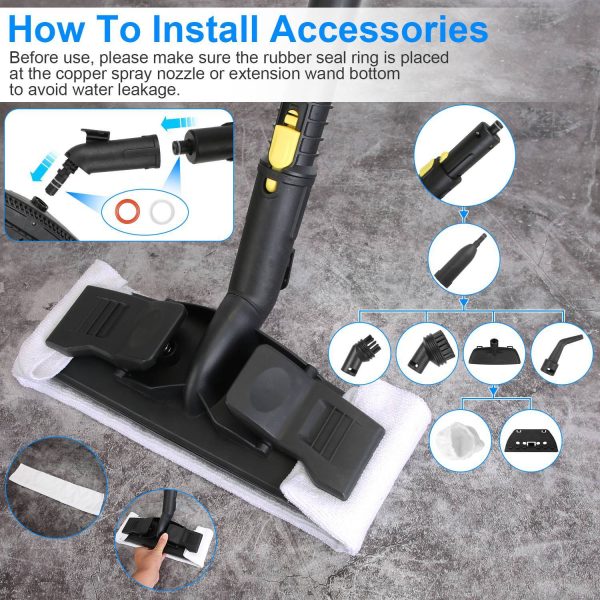 1800W Canister Steam Cleaner — 2L Tank, Up to 5 Bar, Stepless Control, 15 Tools - Image 7