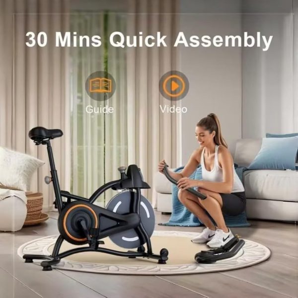 Compact Studio Spin Bike — Heart-Rate Display, Phone Mount, Adjustable Fit - Image 6