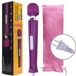 20-Speed Handheld Wand Massager — 10 Patterns, Flexible Head, Quiet <40 dB (Purple)
