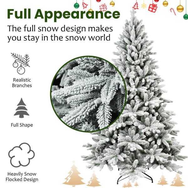 Snow-Flocked PVC Christmas Tree — Hinged Branches, Metal Stand, Realistic Full Shape - Image 7