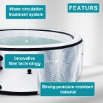 Portable Inflatable Hot Tub — 4–6 Person Spa w/ Cover & 6-Color LED Lights (20–40°C)