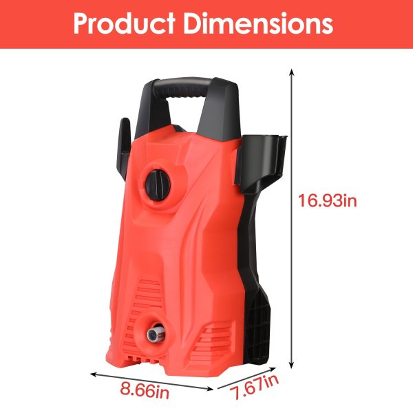 1740-PSI Electric Pressure Washer — 1400W, 2.6 GPM, Adjustable Nozzle, Soap Dispenser, IPX5 - Image 3