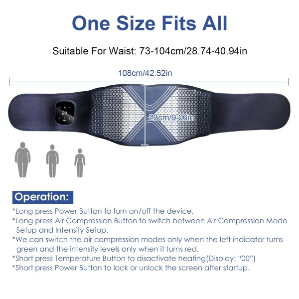 Cordless Heating & Air-Compression Back Belt — 6 Heat Levels, 3 Massage Modes, USB-C - Image 10