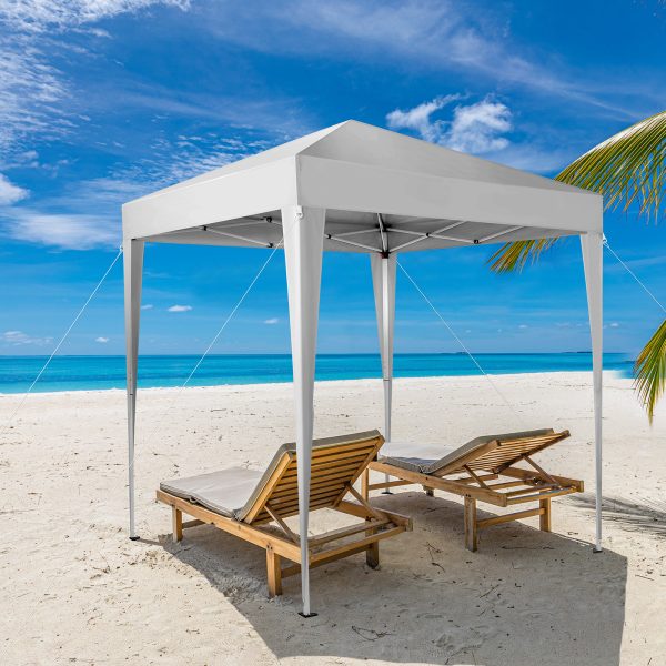 6.5′×6.5′ Pop-Up Canopy — White, UV/Waterproof, 3-Height Legs + Carry Bag - Image 9
