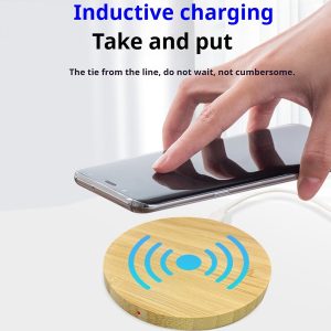 Bamboo Dual-Coil Wireless Charger — Portrait/Landscape Stand, Travel-Ready