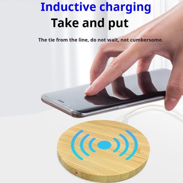 Bamboo Dual-Coil Wireless Charger — Portrait/Landscape Stand, Travel-Ready