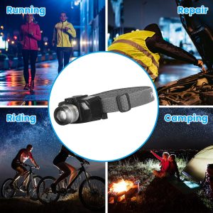 Motion-Sensor LED Headlamp — Zoom Beam, 3 Modes, 45° Tilt, USB-Rechargeable
