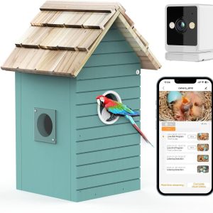 Smart Bird Feeder with Camera — AI ID (10,000+ species), 3MP, 2.4 GHz Wi-Fi, 1.5" Close Focus (Blue)