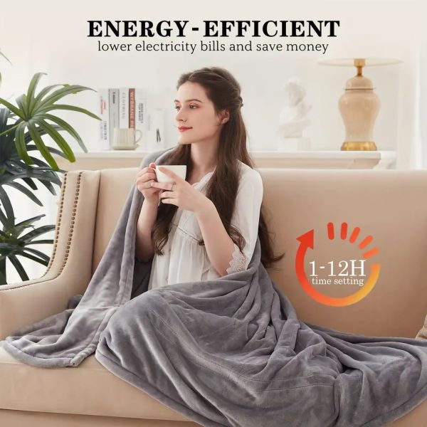 Queen Heated Blanket — Dual-Zone, 10 Heat Levels, Auto Shut-Off, Machine-Washable Flannel - Image 8