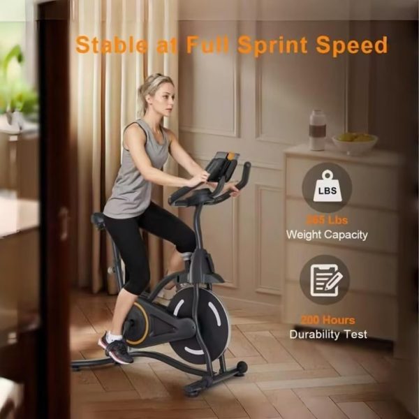 Compact Studio Spin Bike — Heart-Rate Display, Phone Mount, Adjustable Fit - Image 2