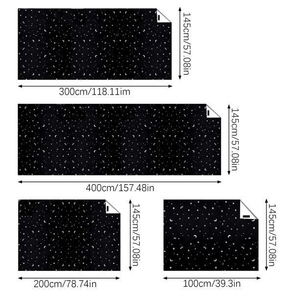 100% Blackout Star & Moon Curtains — Trim-to-Fit Kit with Hook-&-Loop Mount (Polyester) - Image 7