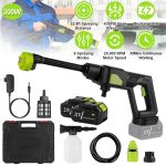 Cordless Pressure Washer — 435 PSI, 6-in-1 Nozzle, Foam Tank, 21 V 15,000 mAh Battery + Carry Case